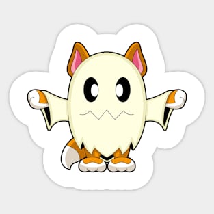 Cat Halloween Ghost Sticker